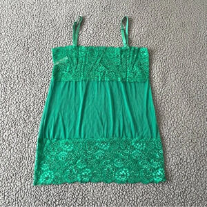 Women’s Kissable by Coquette Green Lace Mesh Tube Slip Dress Lingerie Pajama XL